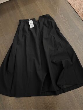 Mango Black A-Line Midi Skirt